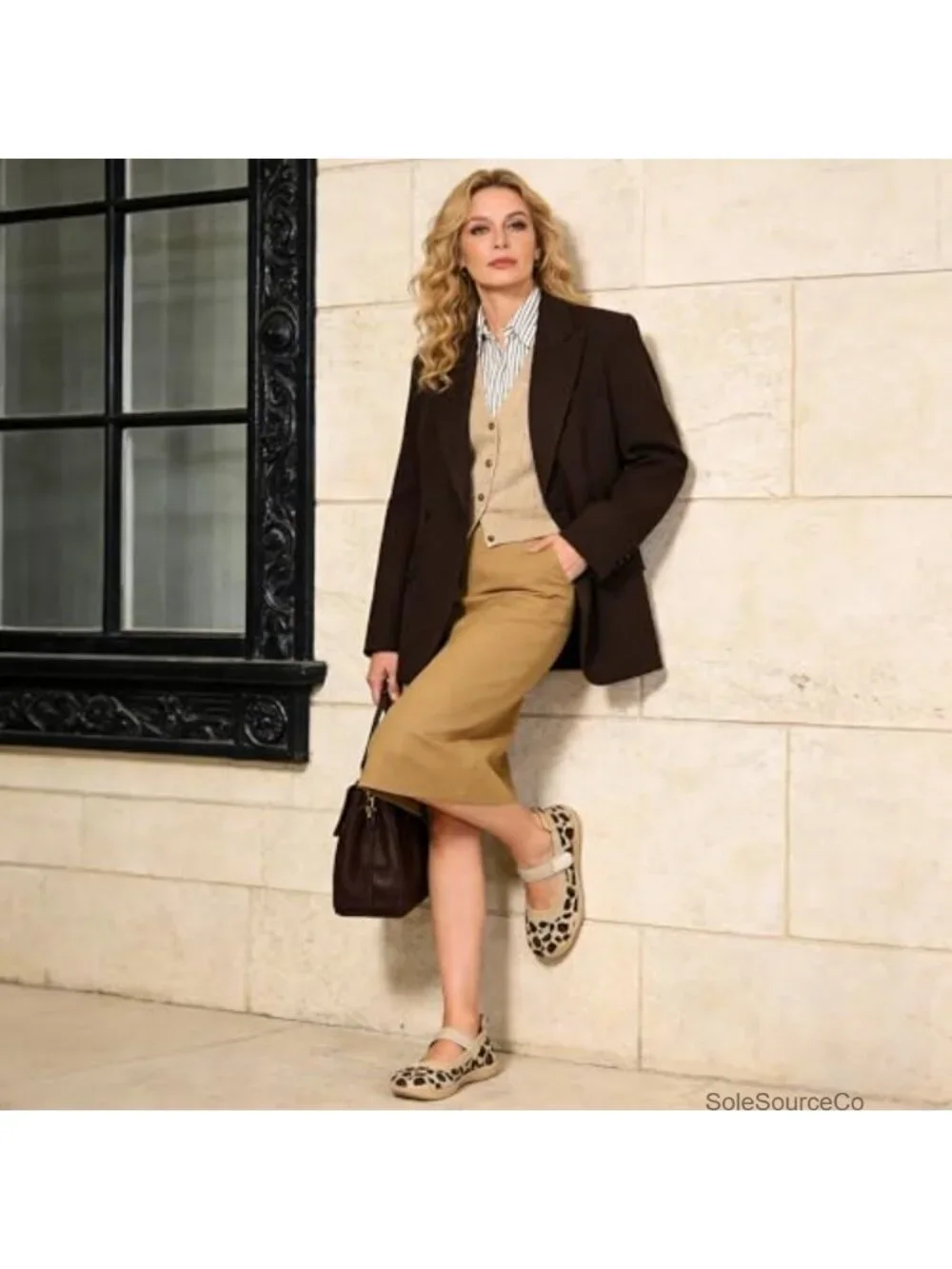 Wide Toe Box Knit Mary Jane Flats for Women, Breathable Ballet Shoes